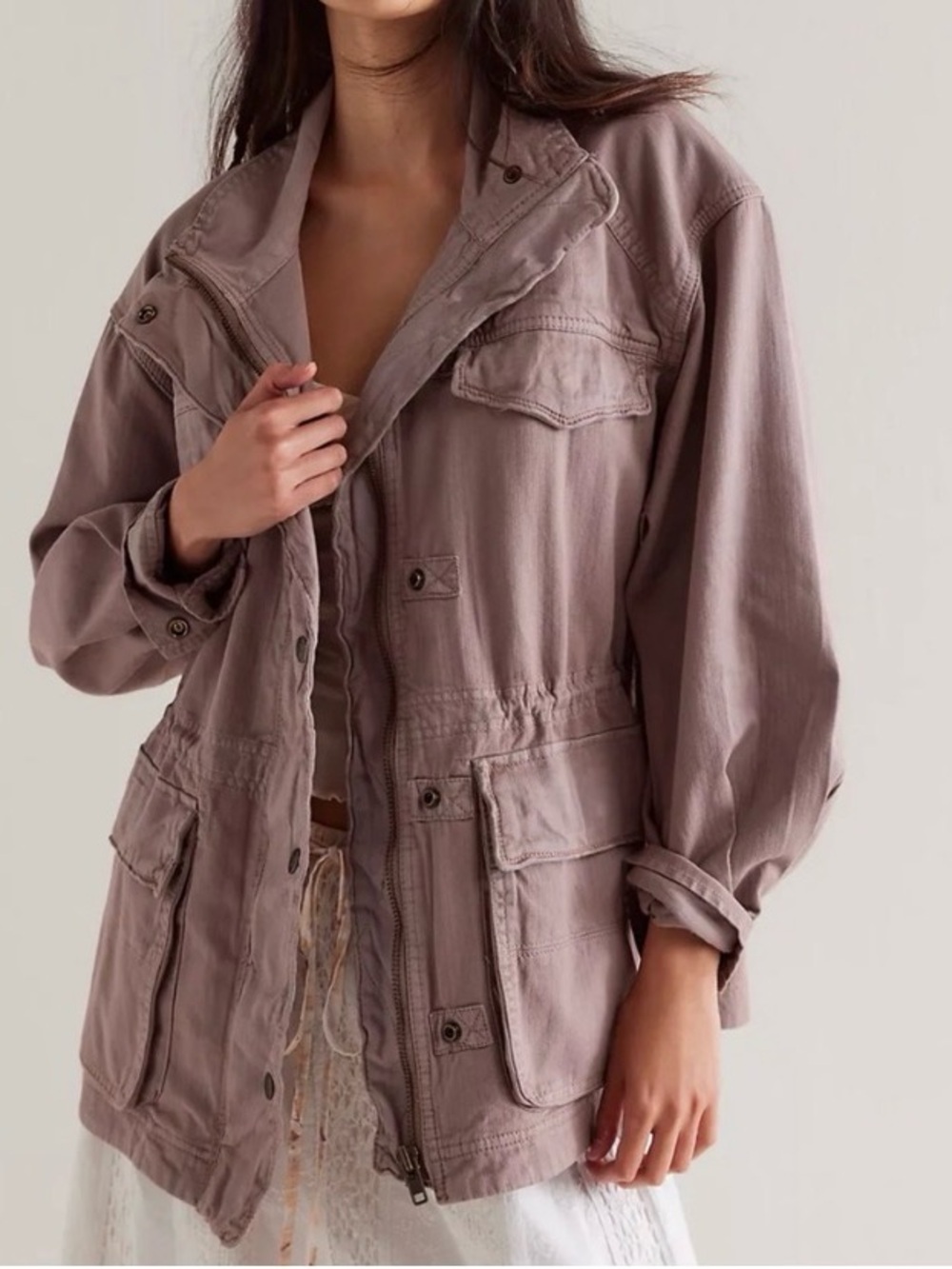 Free People We the Free Arya Utility Jacket in Mauve